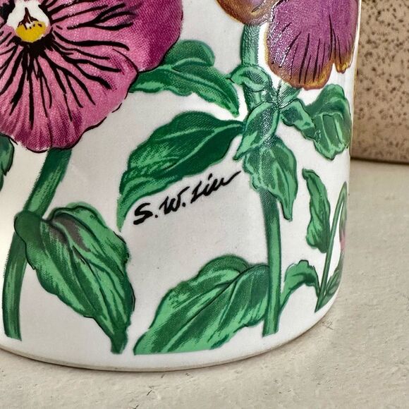 Potpourri Designs vintage pansies mug - Picture 2 of 10